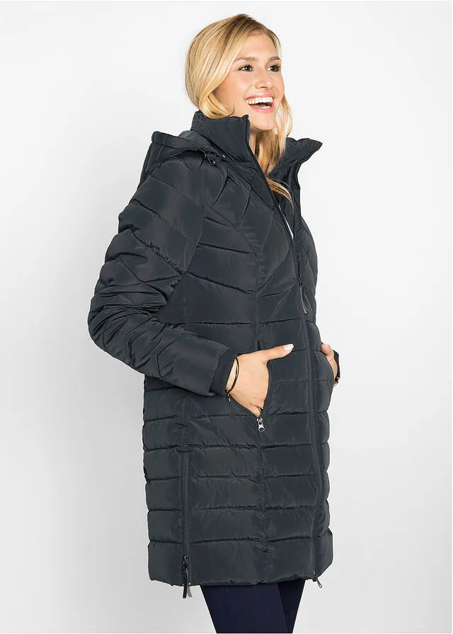 Chaqueta larga acolchada con relleno Negro