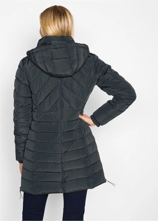 Chaqueta larga acolchada con relleno Negro