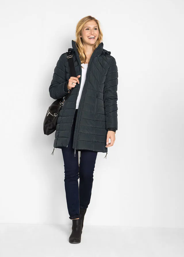 Chaqueta larga acolchada con relleno Negro