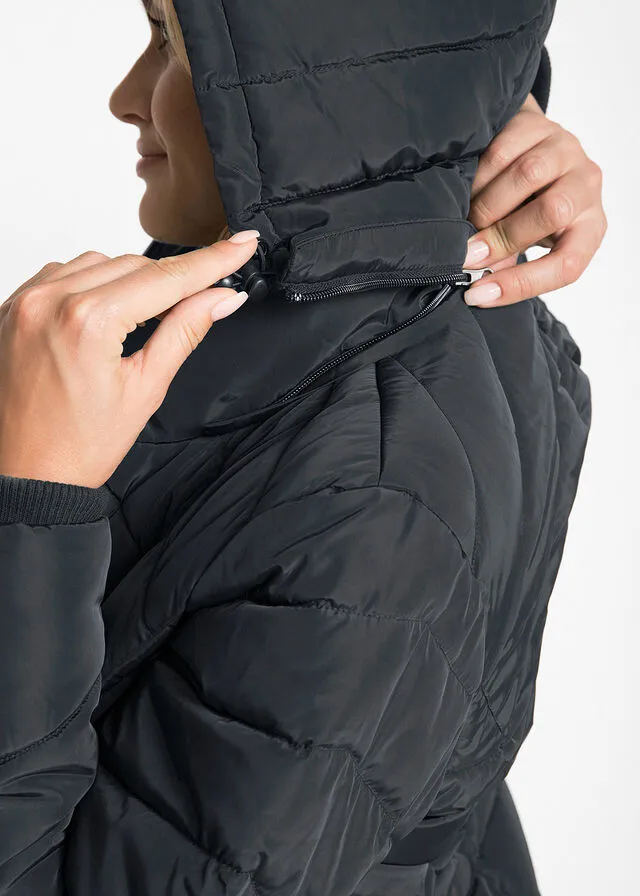 Chaqueta larga acolchada con relleno Negro