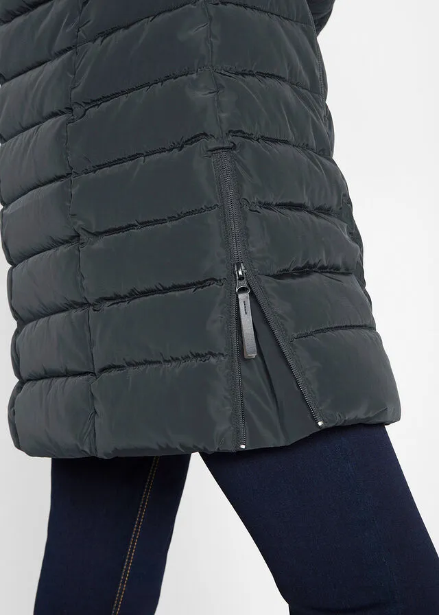 Chaqueta larga acolchada con relleno Negro