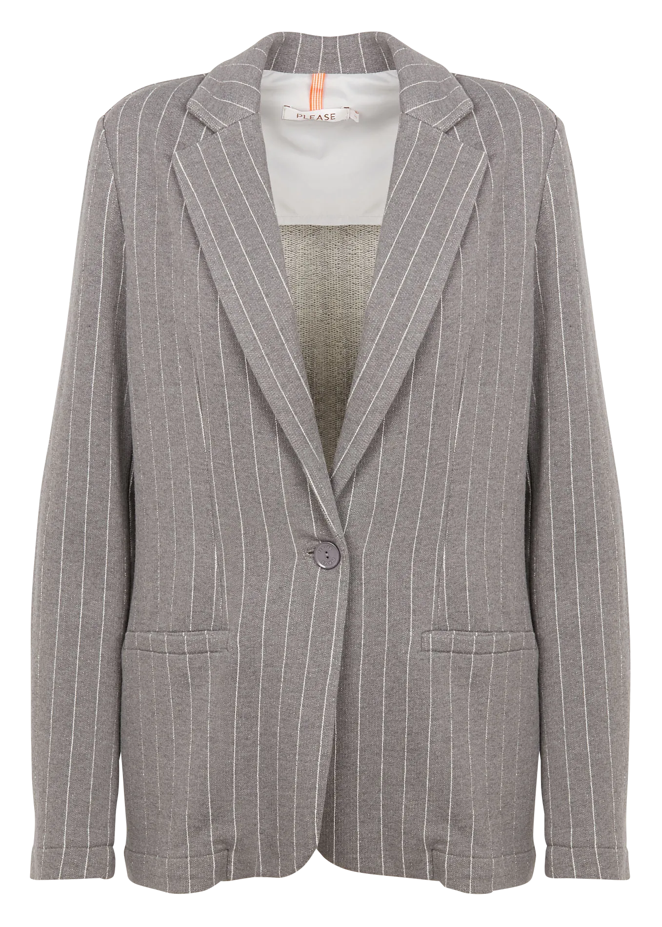 Chaqueta sastre de rayas finas en gris