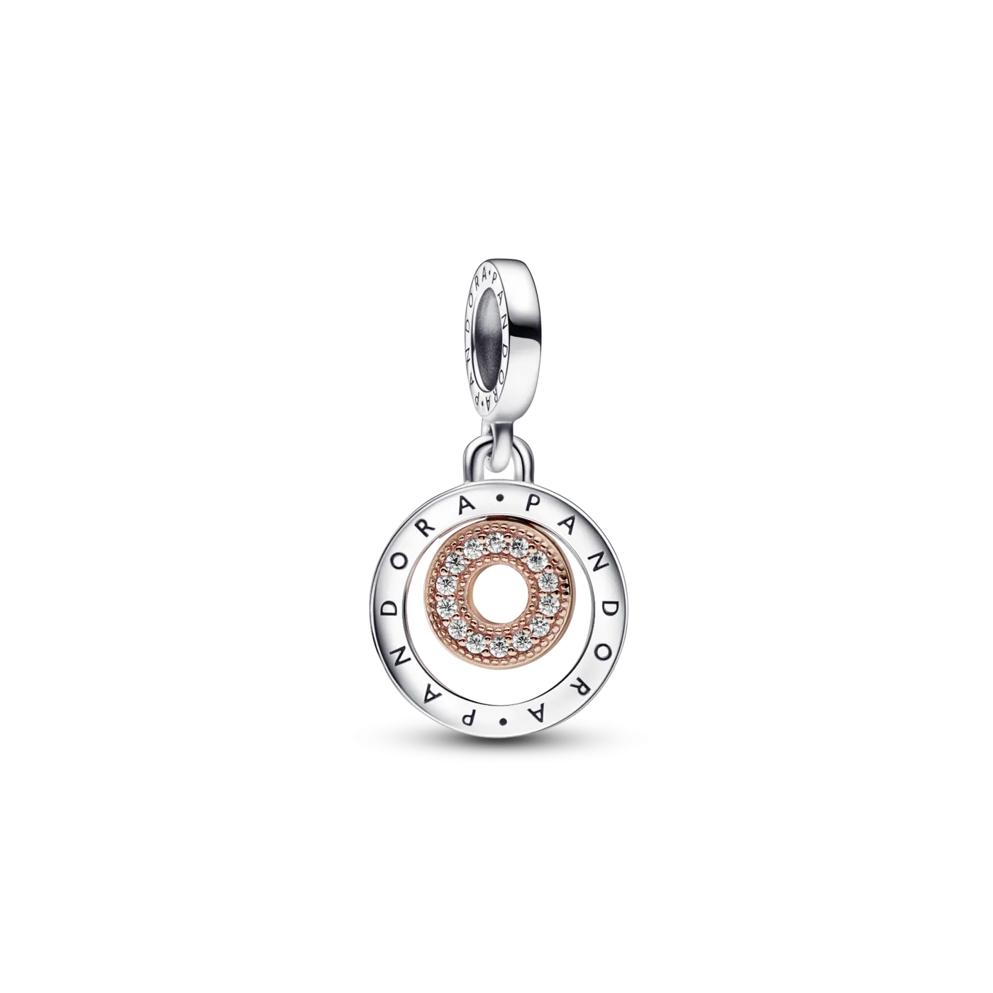 Charm Colgante Pandora Signature Logo Dos Tonos Círculos
