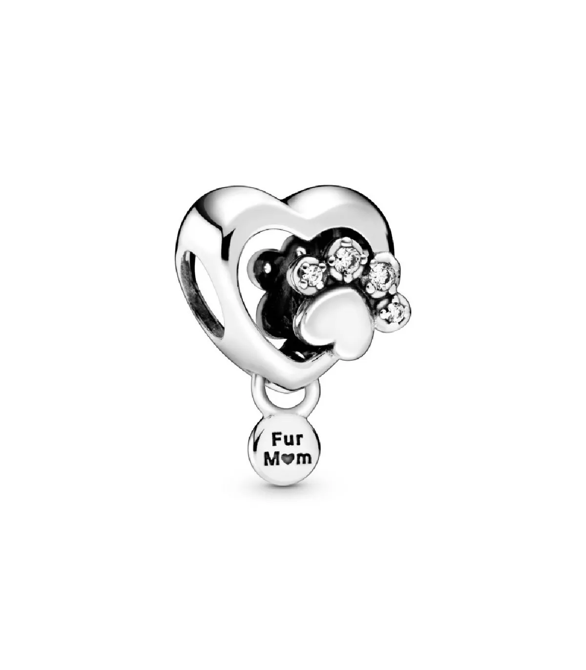 CHARM PANDORA CORAZóN Y HUELLA BRILLANTE  798873C01