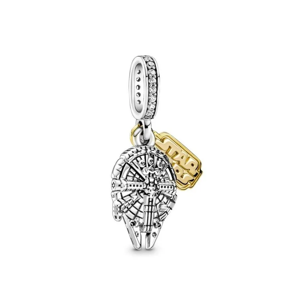 Charm Pandora Star Wars Millennium Falcon colgante de plata de ley con circonitas cúbicas transparentes