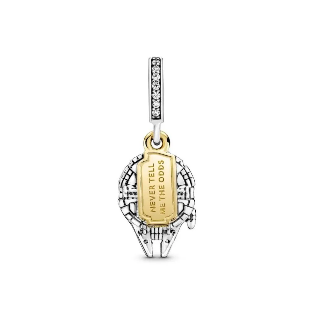 Charm Pandora Star Wars Millennium Falcon colgante de plata de ley con circonitas cúbicas transparentes