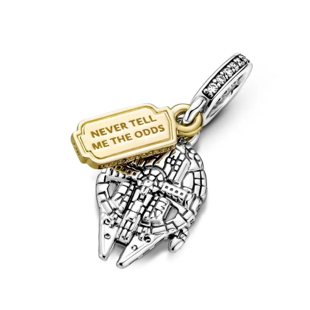 Charm Pandora Star Wars Millennium Falcon colgante de plata de ley con circonitas cúbicas transparentes