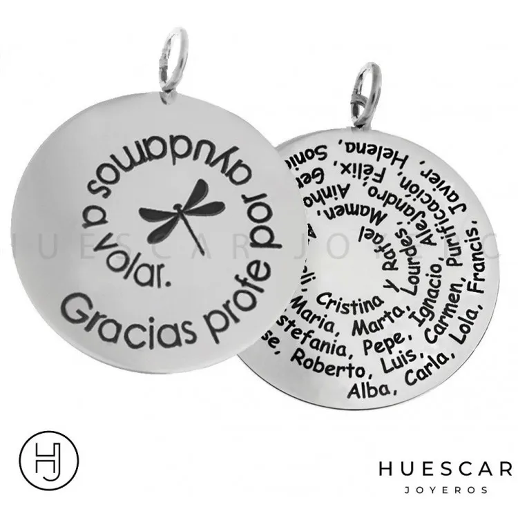 Colgante para profesora con cadena incluida en plata de ley