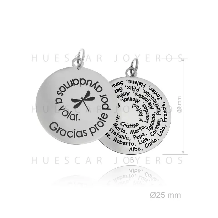 Colgante para profesora con cadena incluida en plata de ley