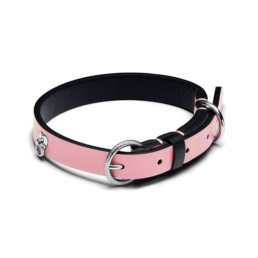 Collar para mascotas de tejido rosa sin cuero 312262C02