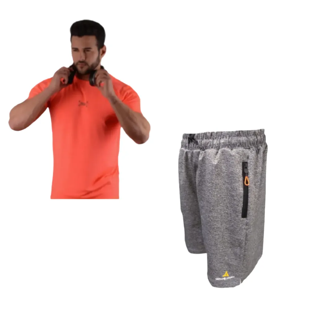 COMBO RUN! Remera Dry Fit + Bermuda Gs Bolsillo