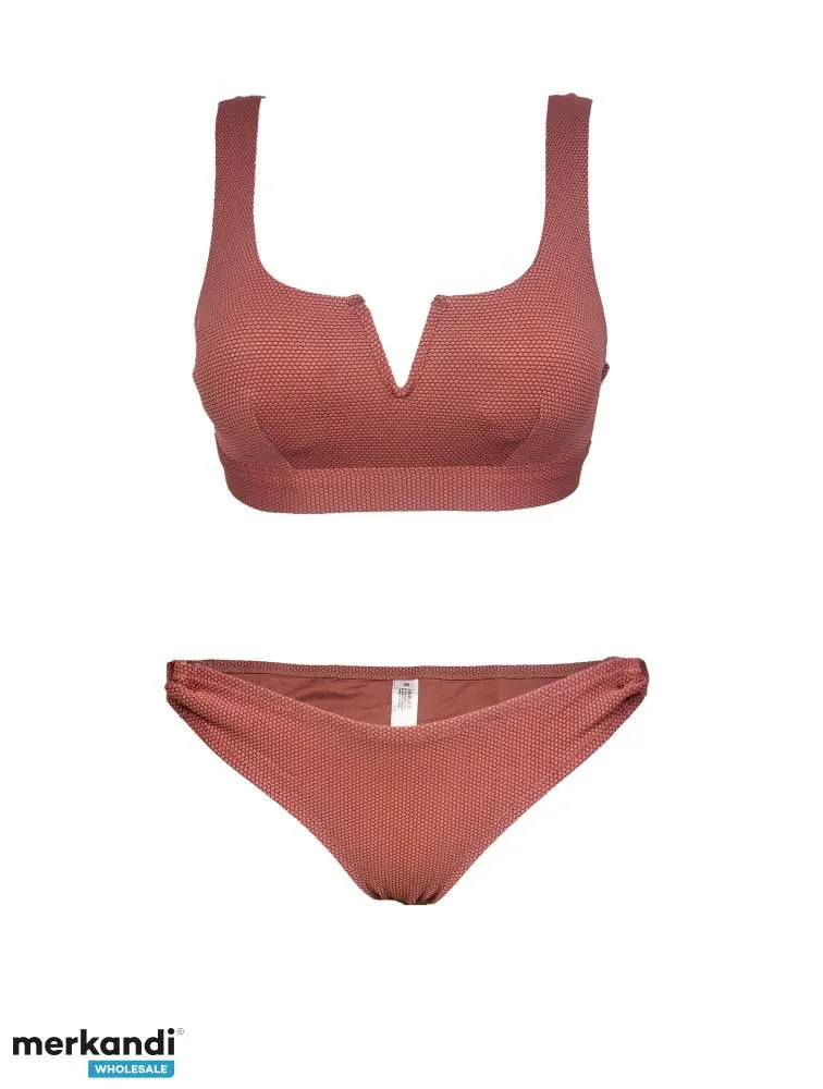 Conjuntos de bikini preformados con textura marrón óxido para mujer