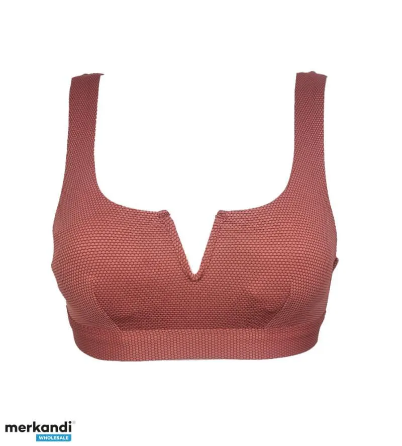 Conjuntos de bikini preformados con textura marrón óxido para mujer