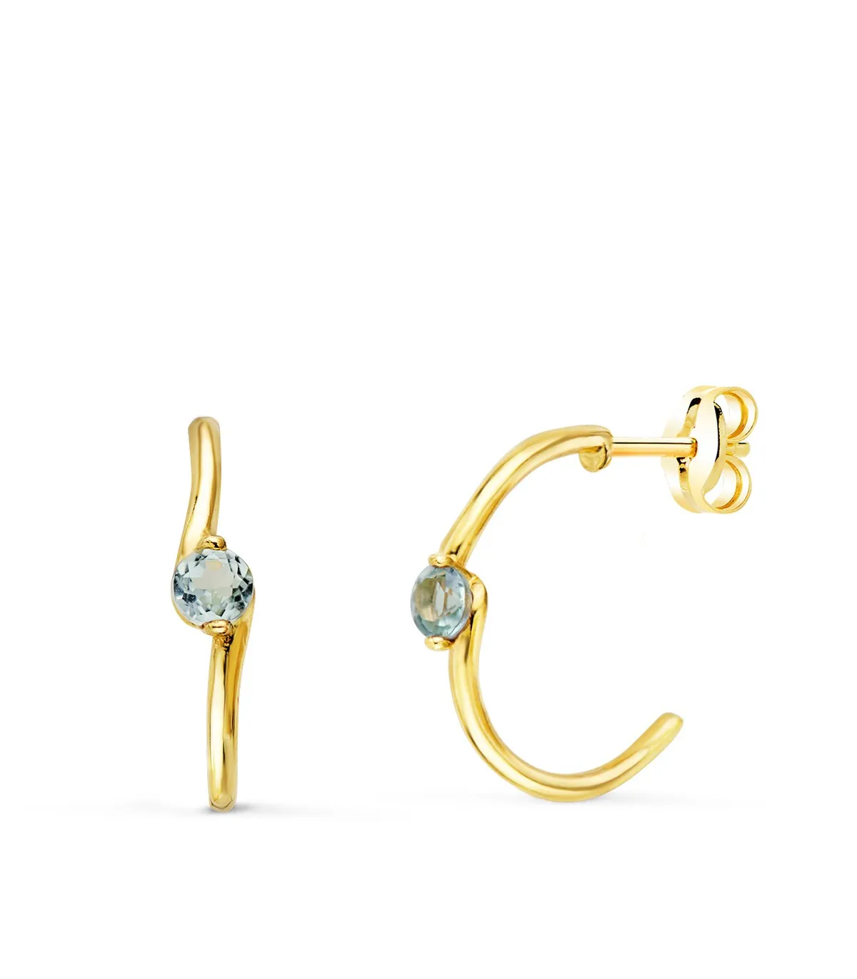 CRéOLES PARADISE OR JAUNE 18K CURVE AIGUEMARINE