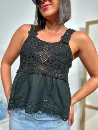 Cuerpo Crochet CHIANA Negro