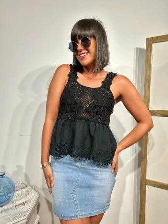 Cuerpo Crochet CHIANA Negro