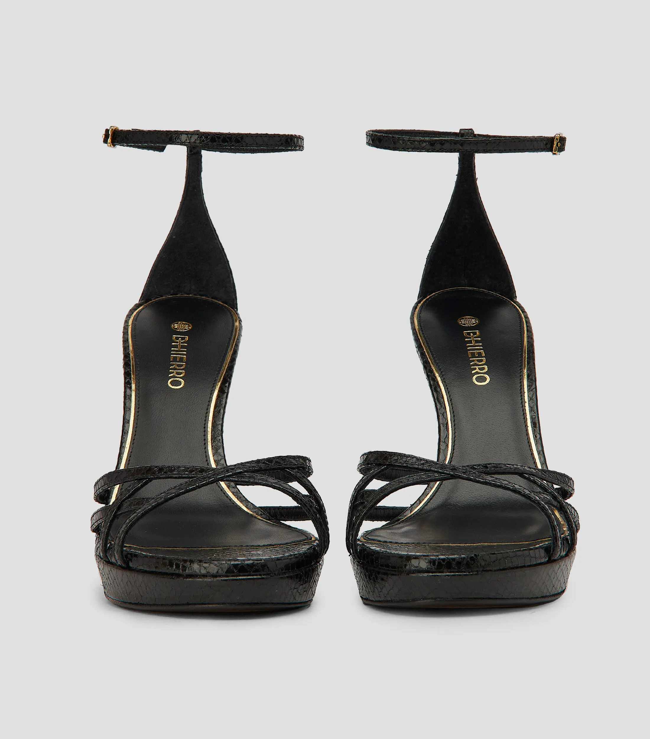 DHierro Zapatillas con tacón alto de aguja con tiras en piel Mujer