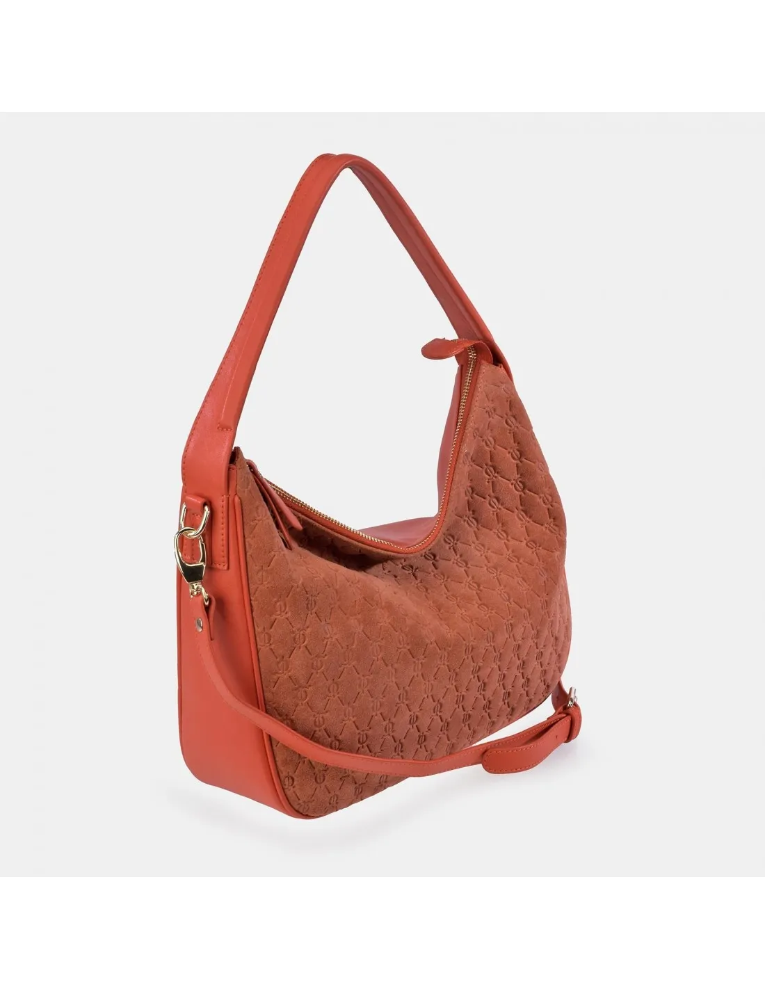 EL CABALLO Bolso de hombro con bandolera para mujer en piel y serraje grabado