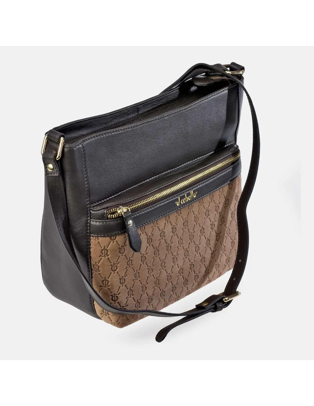 EL CABALLO Bolso de hombro para mujer calidad piel Serraje