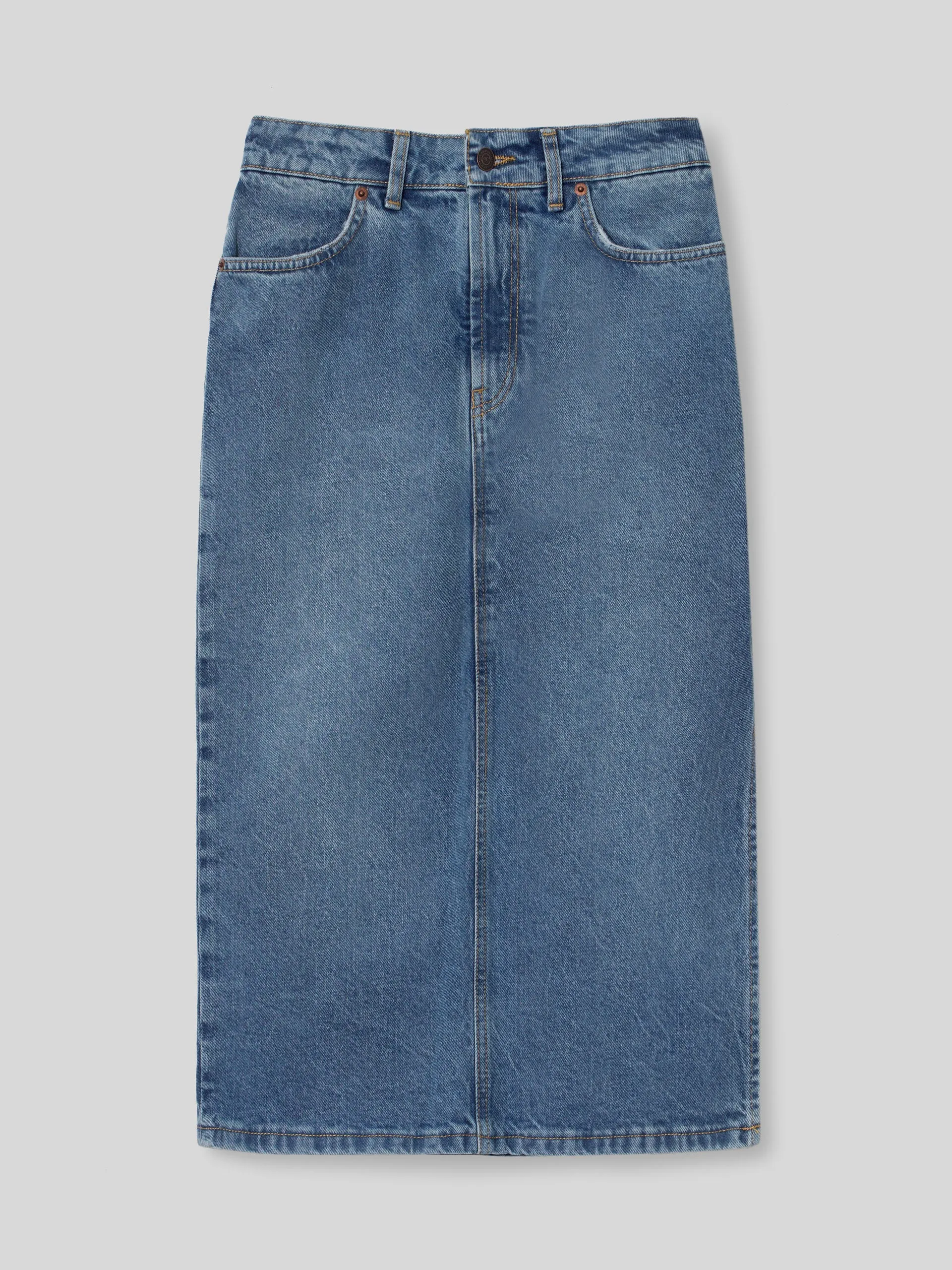 Falda midi denim medio