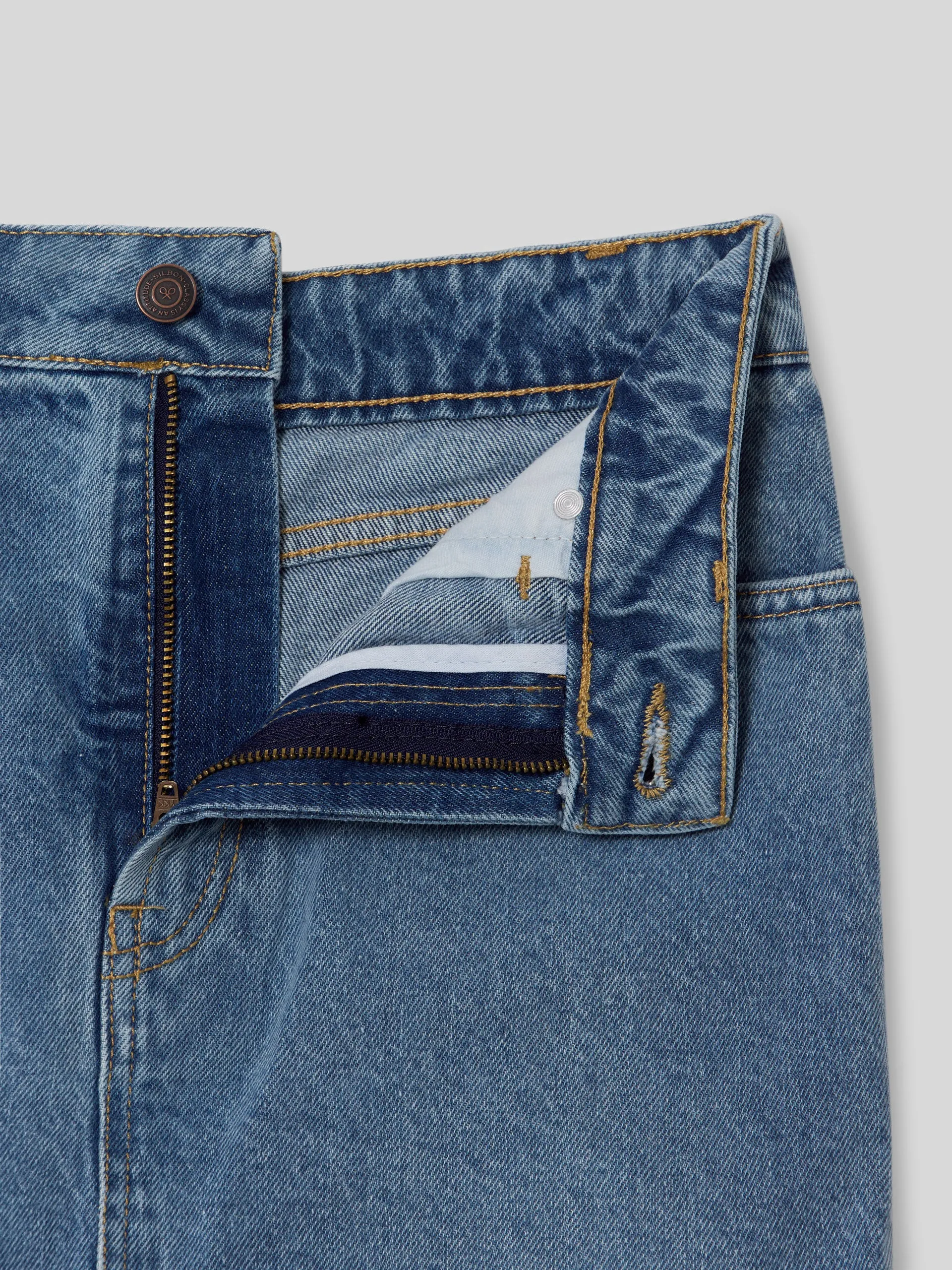 Falda midi denim medio