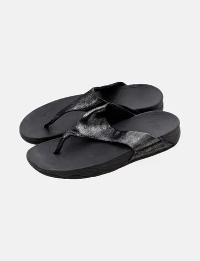 Fitflop Chancla negra con Glitter