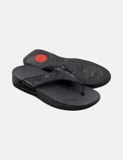 Fitflop Chancla negra con Glitter