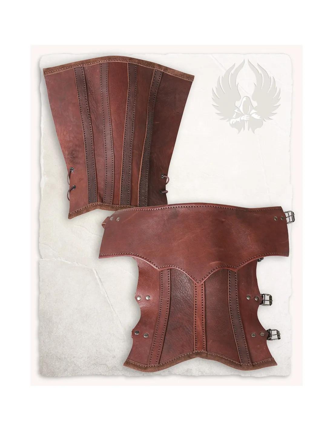 Grebas medievales de cuero marrón modelo Randulf