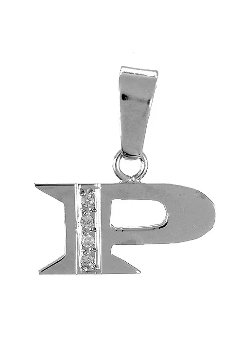 Inicial letra P oro blanco y diamantes 003_B51085896P