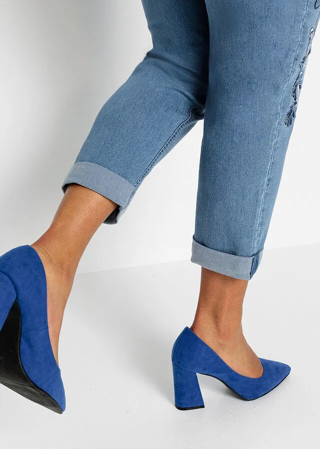Jeans con bordado Denim claro