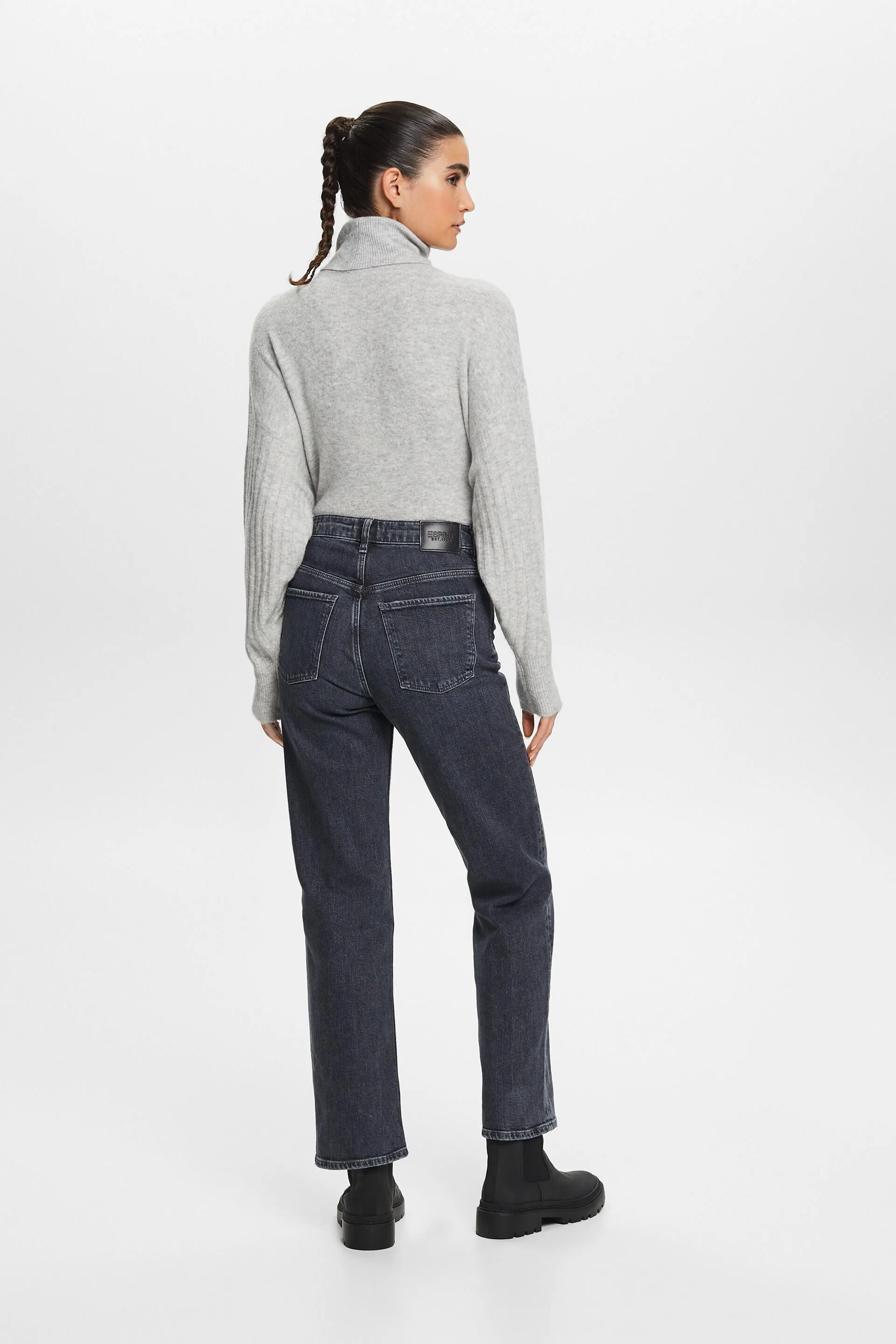 Jeans straight fit tobilleros estilo años 80