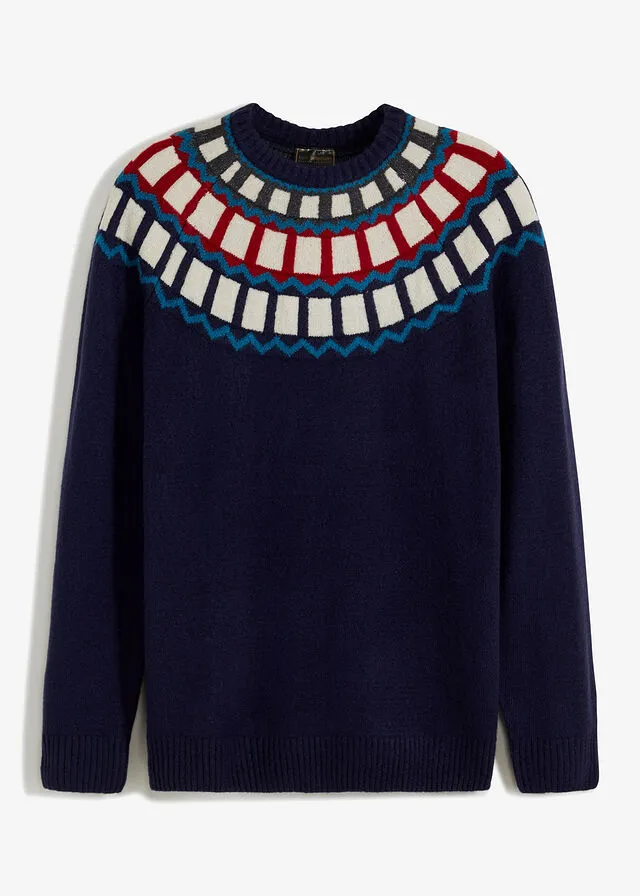 Jersey Azul con patrón nórdico