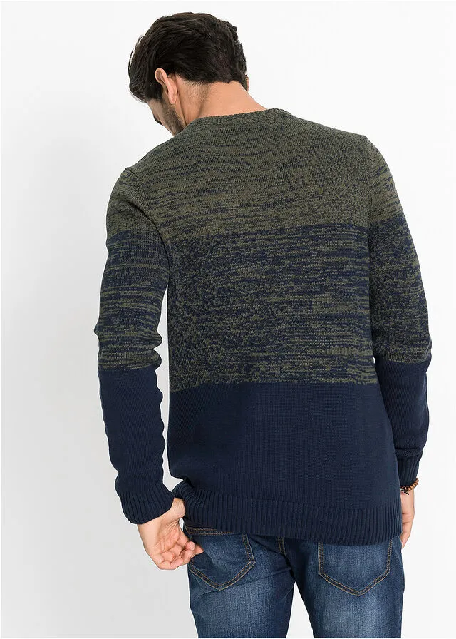 JERSEY CON CORTE CONFORT OLIVA OSCUROAZUL OSCURO VIGORé