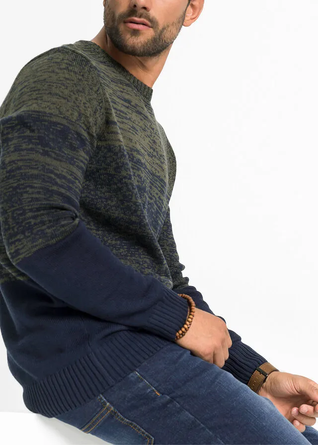 JERSEY CON CORTE CONFORT OLIVA OSCUROAZUL OSCURO VIGORé