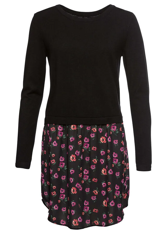 JERSEY CON FALDA NEGROLILA