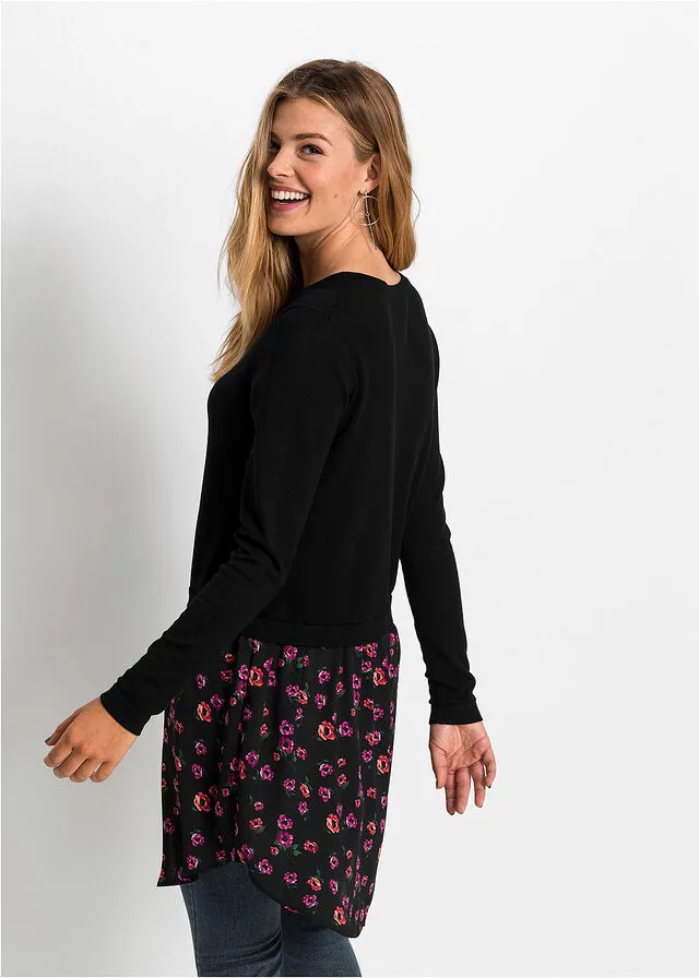JERSEY CON FALDA NEGROLILA