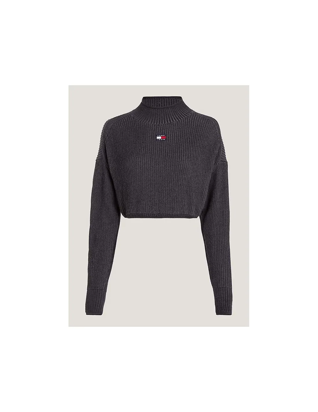 Jersey cropped teñido en prenda con parche de Tommy Jeans
