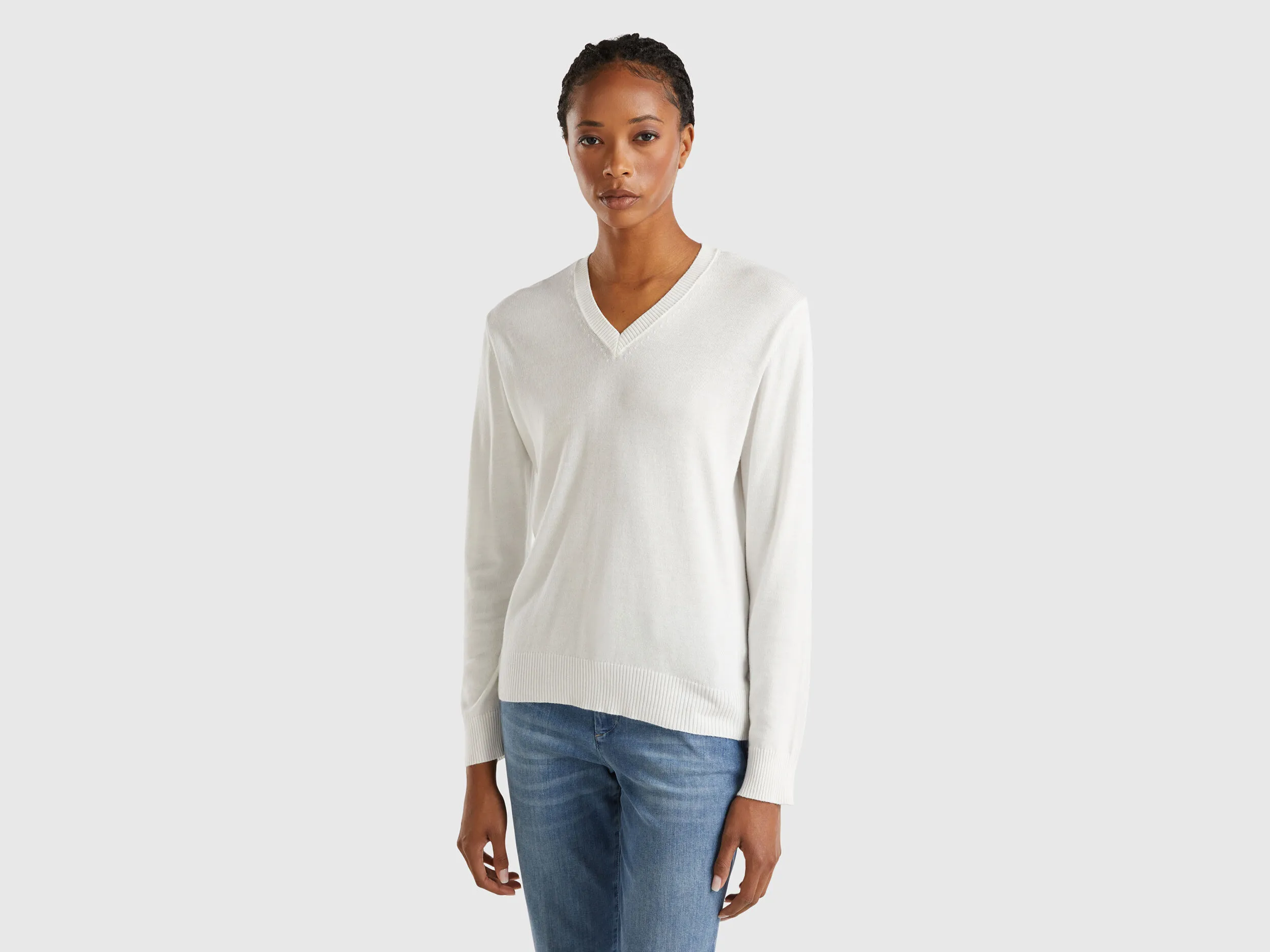 Jersey de Modal® mixto con escote de pico