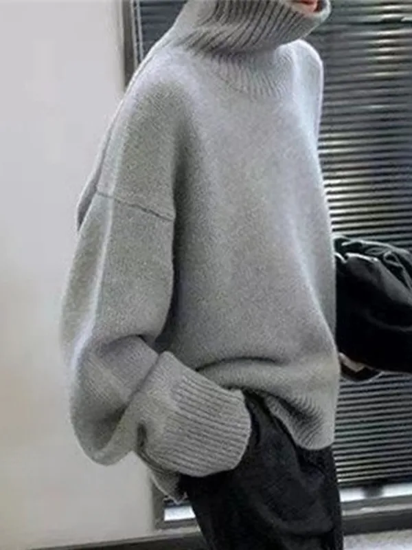 Jersey liso con cuello alto