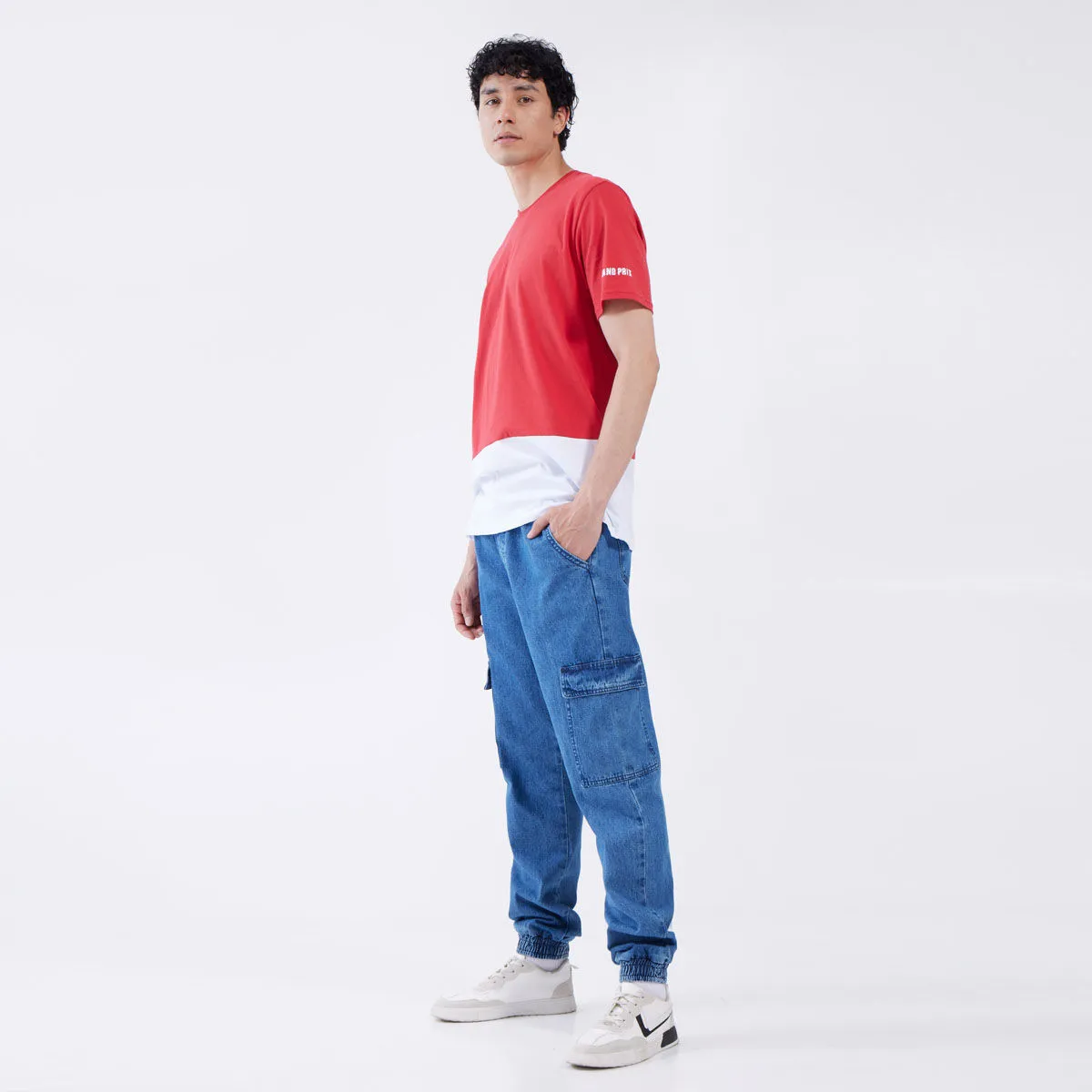 Jogger En Denim Tono Medio