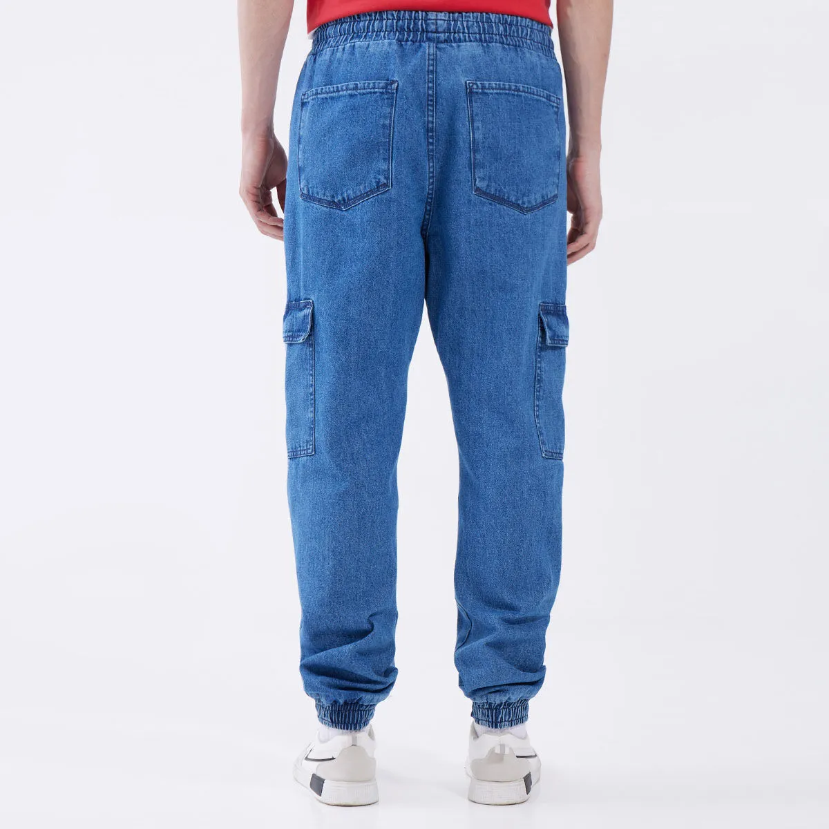 Jogger En Denim Tono Medio