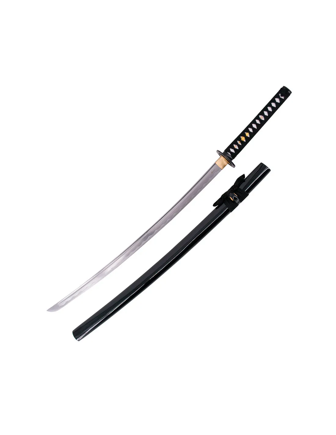 Katana funcional acero al carbono AISI 1045 empuñadura negra