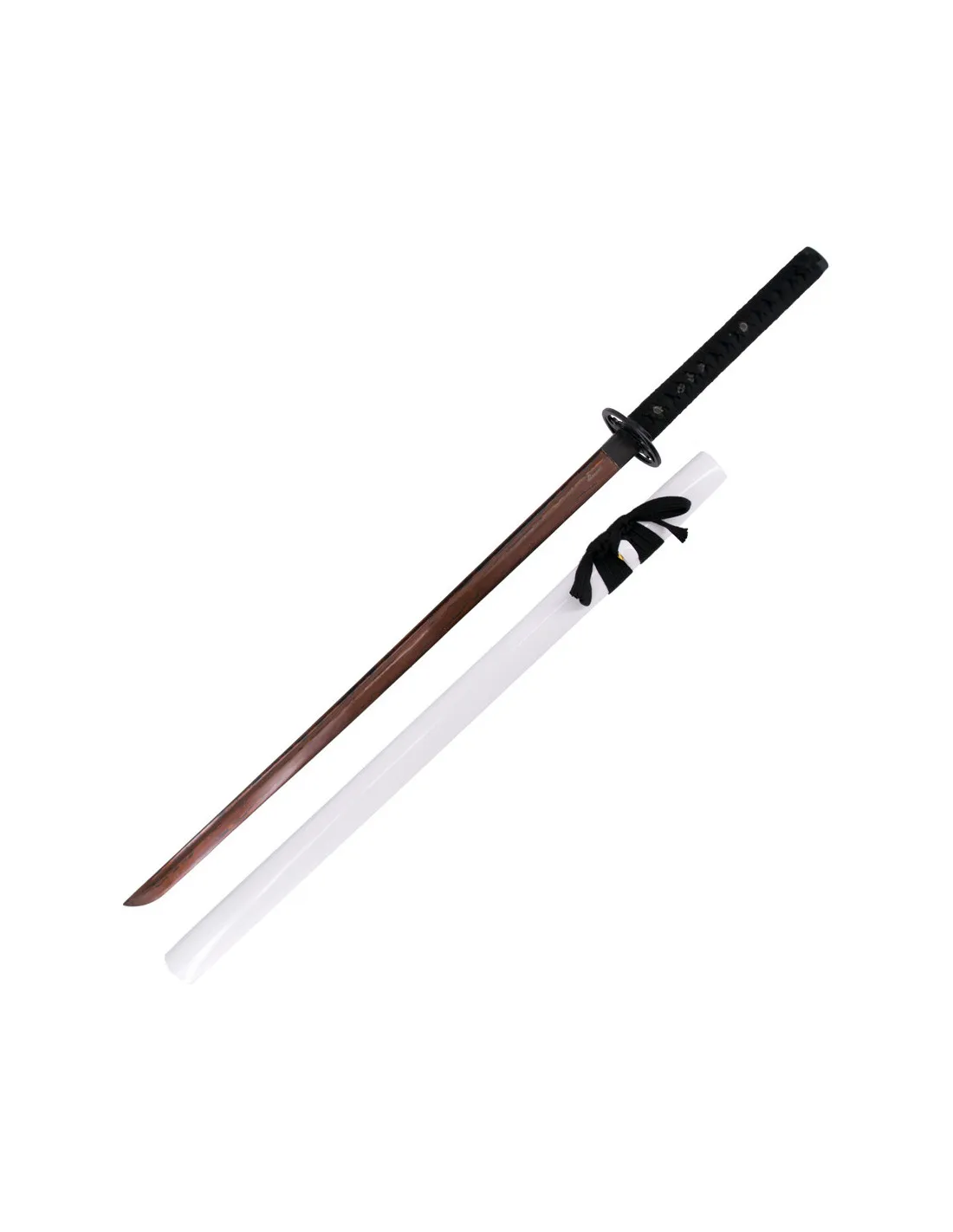 Katana funcional afilada, acero de damasco rojo