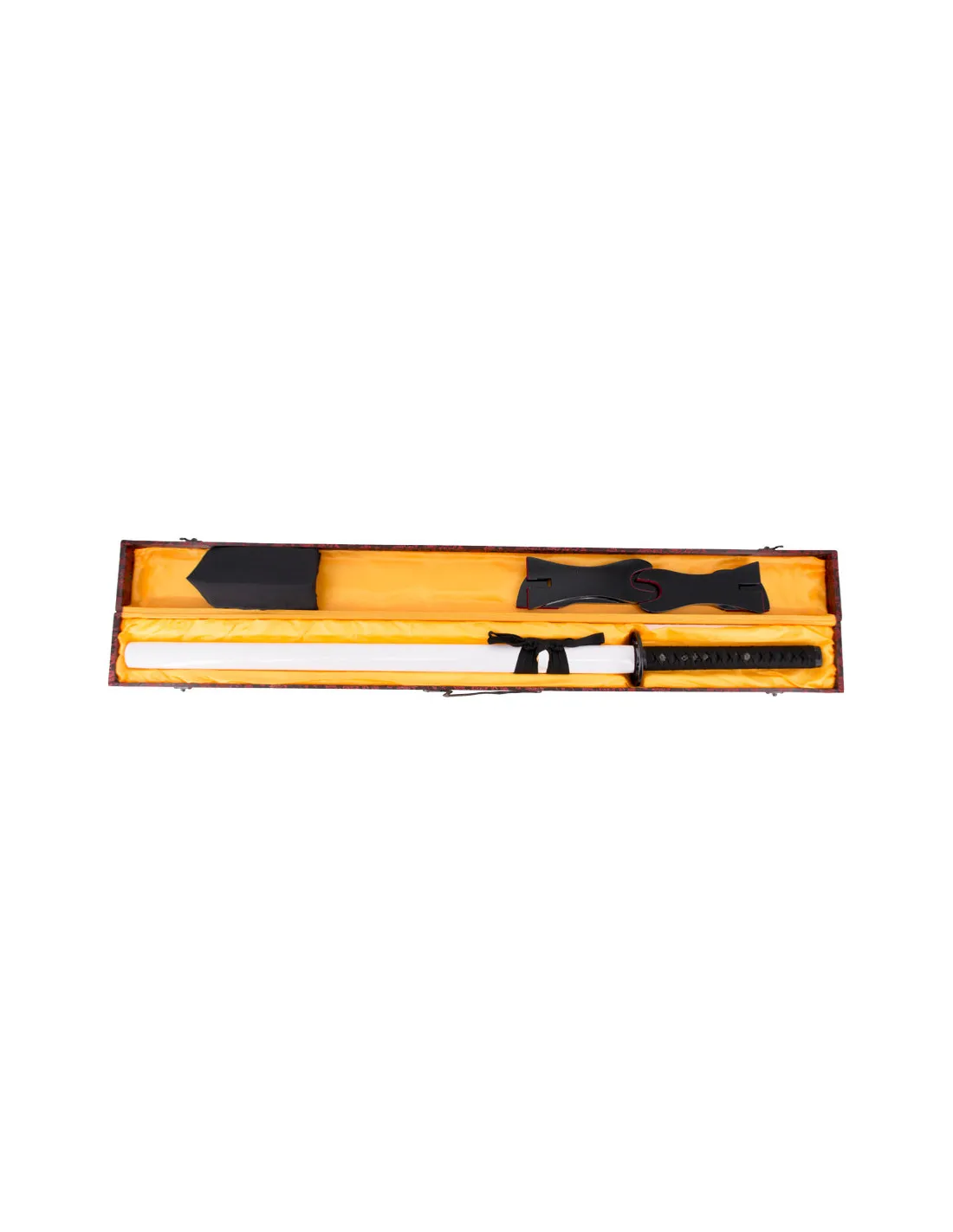 Katana funcional afilada, acero de damasco rojo