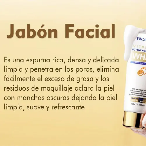 KIT X 5 RUTINA FACIAL ACLARANTE | TRATAMIENTO FACIAL ANTIMANCHAS Y ACLARANTE  BIOAQUA WHITE