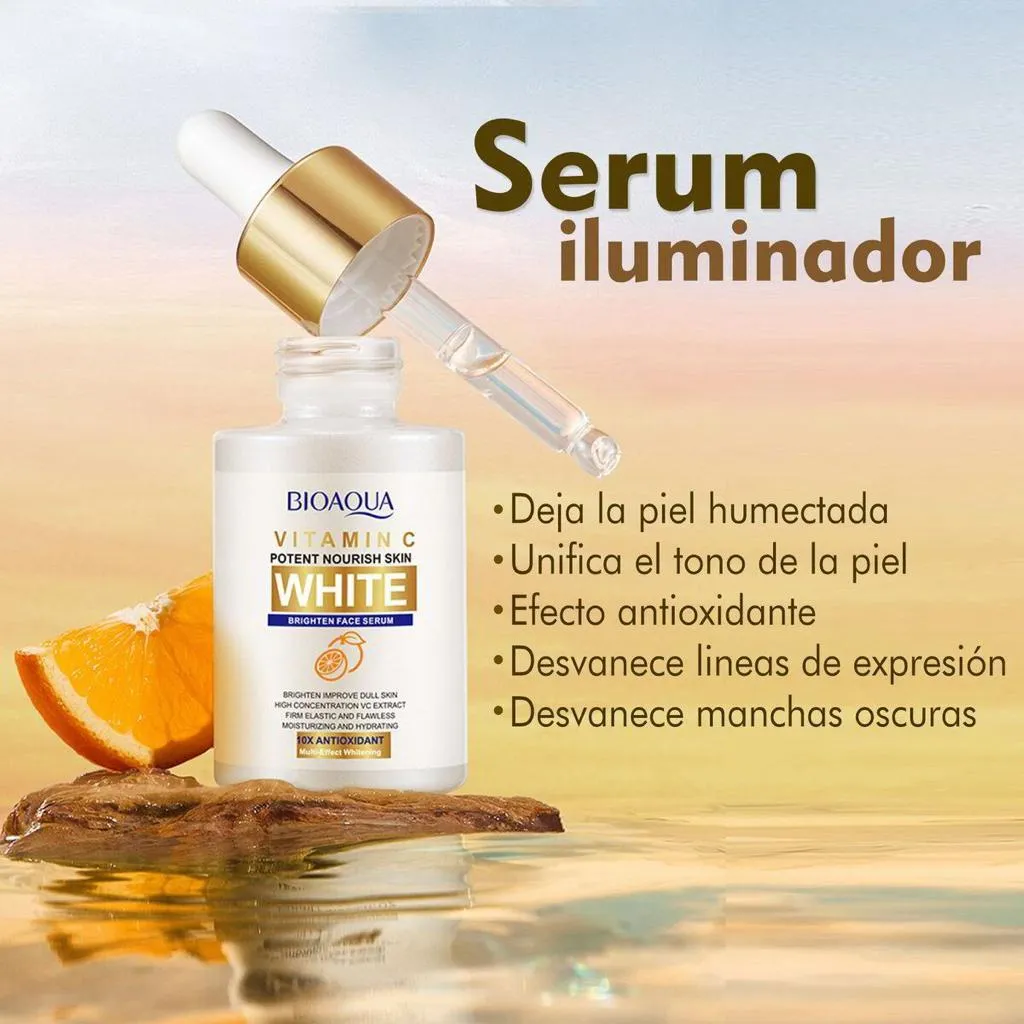 KIT X 5 RUTINA FACIAL ACLARANTE | TRATAMIENTO FACIAL ANTIMANCHAS Y ACLARANTE  BIOAQUA WHITE