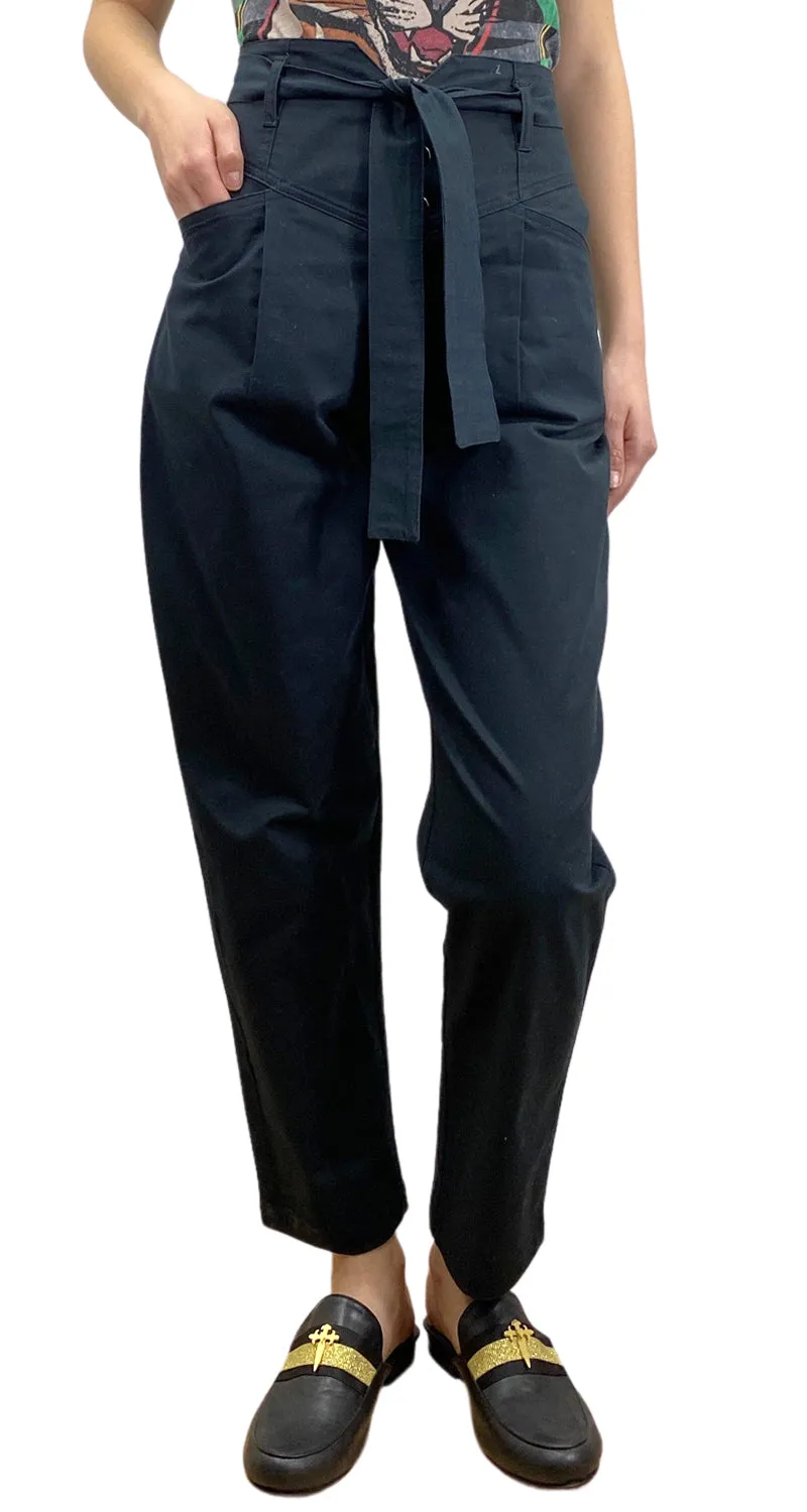 LALALOU Pantalón Tela Negro