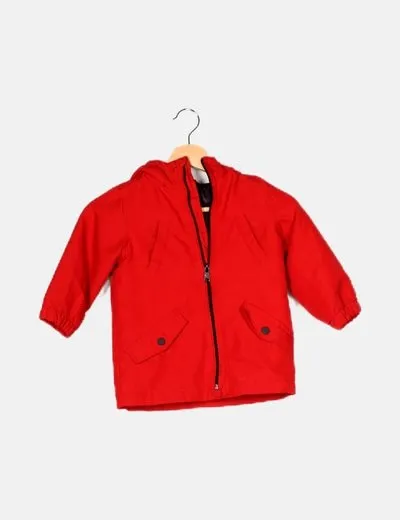 Lefties Parka roja con capucha