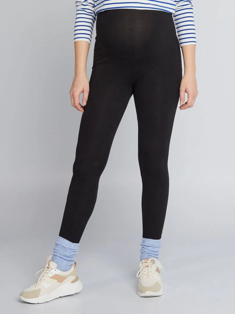 LEGGING PREMAMá LARGO DE PUNTO LISO  NEGRO
