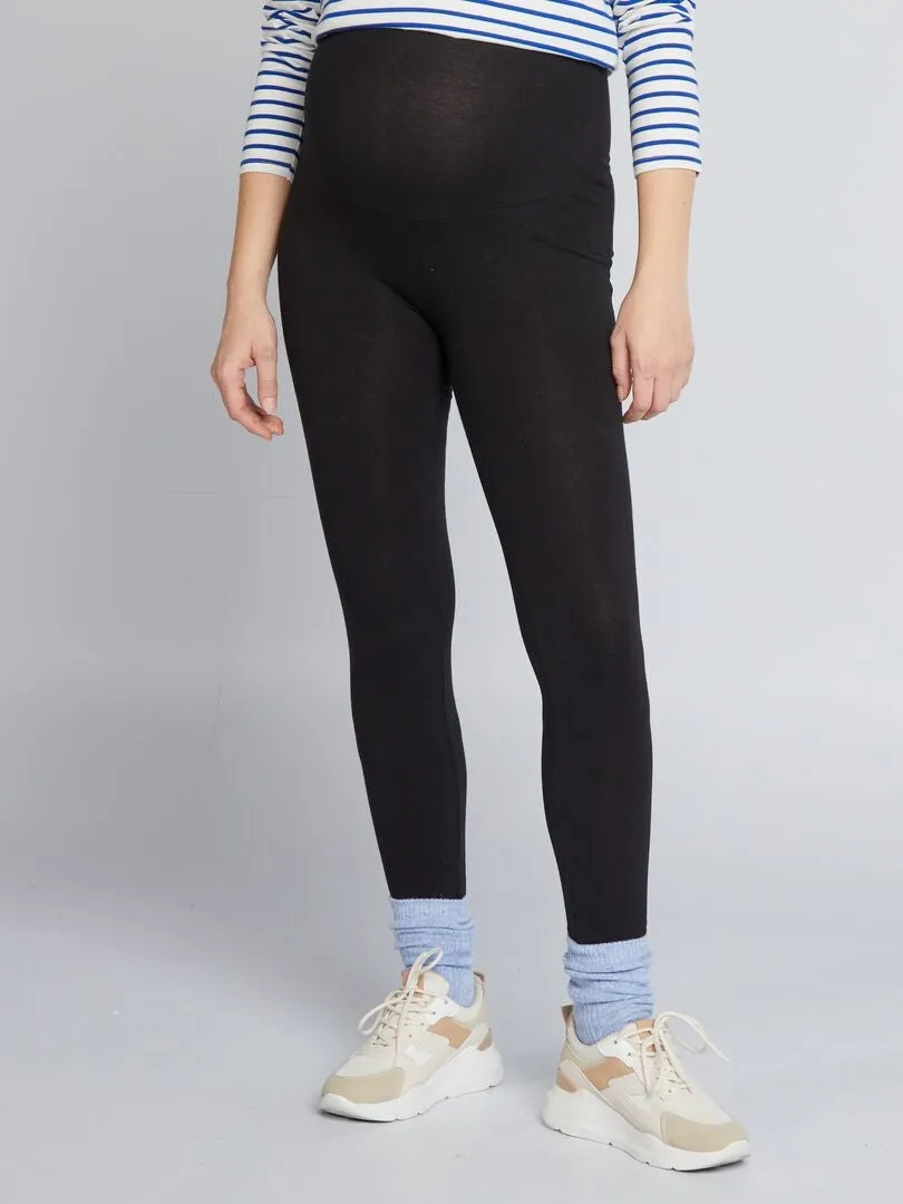 LEGGING PREMAMá LARGO DE PUNTO LISO  NEGRO